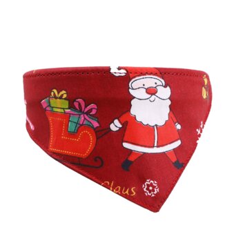 Kerst Halsband met Bandana Maat M Rood Kerstman