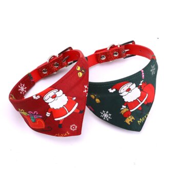 Kerst Halsband met Bandana Maat M Groen Kerstman
