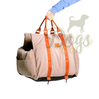 Dogs&Co Luxe Honden autostoel  Royal+ TAUPE Waterproof