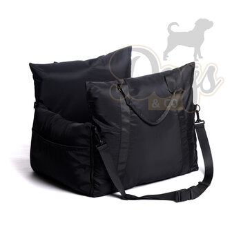 Dogs&amp;Co Luxe Honden autostoel  Royal+  ZWART Waterproof 