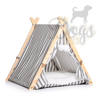 Dogs&Co Tippi Tent voor katten of kleine honden Grijs streep