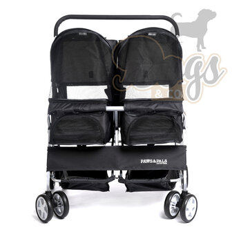 Paws&Pals Dubbele hondenbuggy  Zwart 