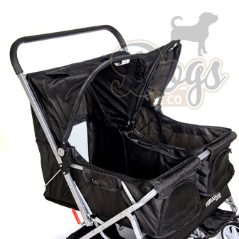 Paws&Pals Dubbele hondenbuggy  Zwart 