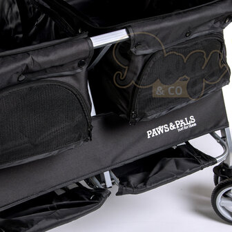 Paws&Pals Dubbele hondenbuggy  Zwart 