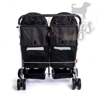 Paws&Pals Dubbele hondenbuggy  Zwart 