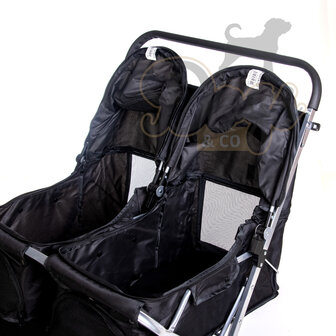 Paws&Pals Dubbele hondenbuggy  Zwart 