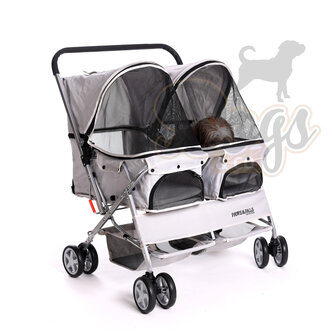 Paws&Pals Dubbele hondenbuggy Grijs