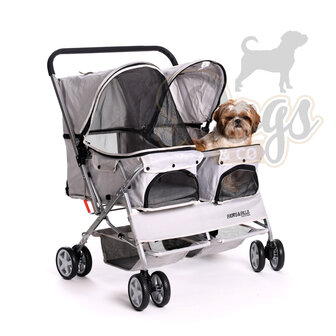 Paws&Pals Dubbele hondenbuggy Grijs