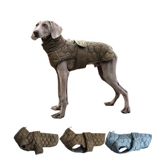 Dogs&amp;Co Honden Winterjas Army Groen voor grotere honden