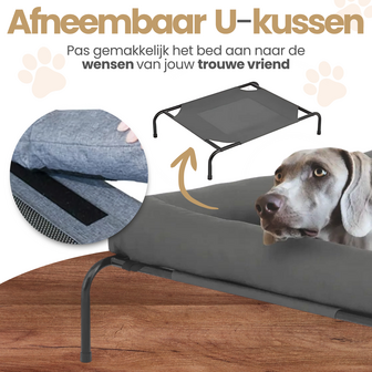 Dogs&amp;Co Hondenstretcher met bolster maat L 96*68*18CM