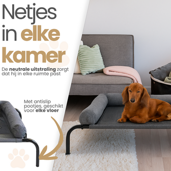 Dogs&amp;Co Hondenstretcher met bolster maat L 96*68*18CM