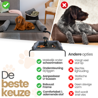 Dogs&amp;Co Hondenstretcher met bolster maat L 96*68*18CM