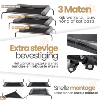 Dogs&amp;Co Hondenstretcher met bolster maat M 86*61*18CM