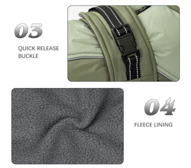Dogs&amp;Co&reg; Honden winterjas groen met bontkraag