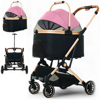 Dogs&amp;Co&reg; Luxe Multifunctionele Hondenbuggy Pink
