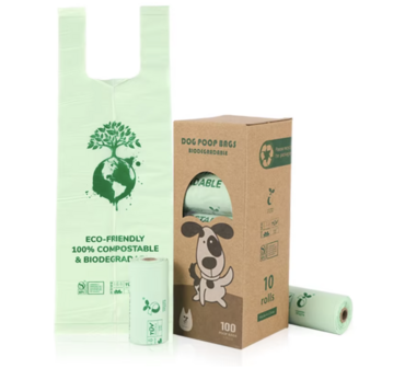 100% Afbreekbaar Ma&iuml;szetmeel Hondenpoepzak 