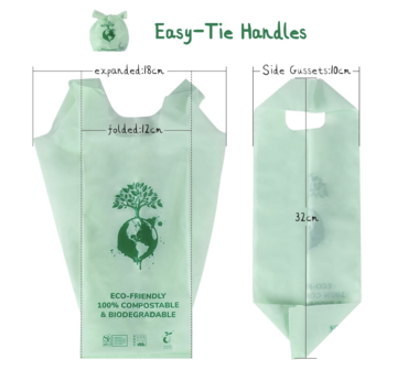 100% Afbreekbaar Ma&iuml;szetmeel Hondenpoepzak Biologisch Afbreekbaar 5 rollen