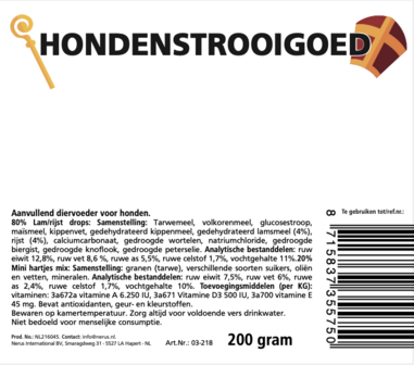 SINT ACTIE  Strooigoed voor de hond 200 gram