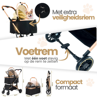 Dogs&amp;Co&reg; Luxe Multifunctionele Hondenbuggy 