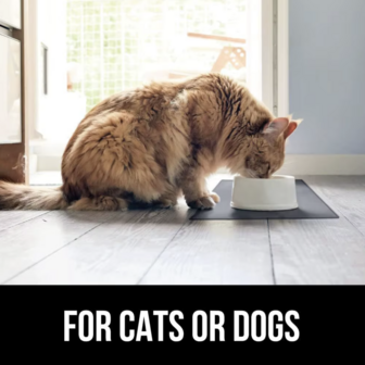 Antislip Voermat voor Huisdieren met Verhoogde Randen 48x30cm GRIJS