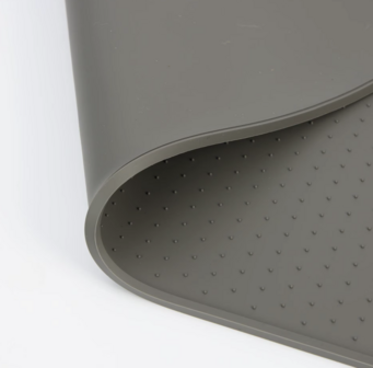 Antislip Voermat voor Huisdieren met Verhoogde Randen 48x30cm ZWART