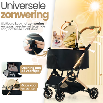 B-KEUZE Dogs&amp;Co&reg; Luxe Multifunctionele Hondenbuggy Grijs