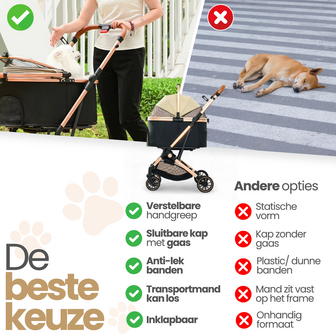 Dogs&amp;Co&reg; Luxe Multifunctionele Hondenbuggy Grijs