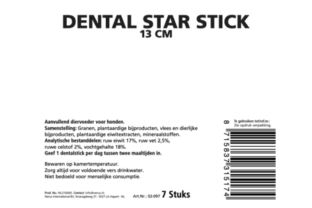 Dental Stick Hond 13 cm &ndash; 7 Stuks - Dagelijkse Gebitsverzorging
