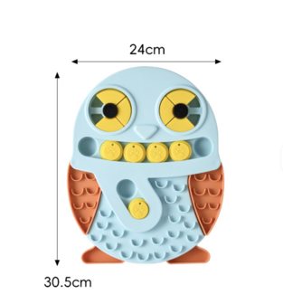 Interactief Denkspel voor Honden Blauw &ndash; Puzzel &amp; Snuffelspel &ndash; Anti Verveling &ndash; Uil &ndash; 30,5 cm