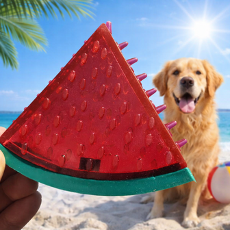 Verkoelend Hondenspeelgoed &ndash; Water Vulbaar &amp; Invriesbaar &ndash; Meloen