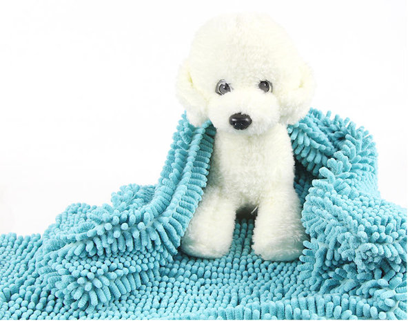 Honden Handdoek - Blauw - 80 x 35 cm 