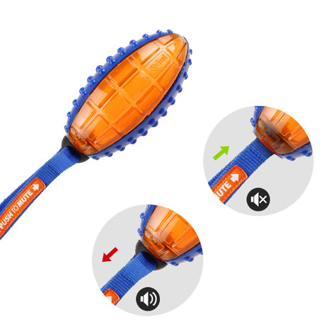 Gigwi Rugby Ball  Push To Mute Blauw/Oranje