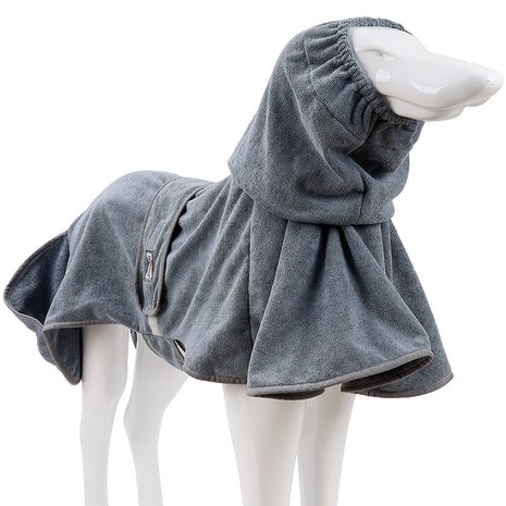 Honden-badjas-super-absorberend-grijs-Hondenhanddoek