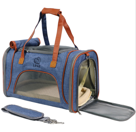 Dogs&Co Draagtas Blauw voor kleine honden of katten 