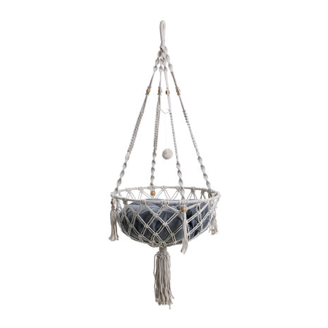 Cats&Co Hangmand macrame GRIJS kussen 