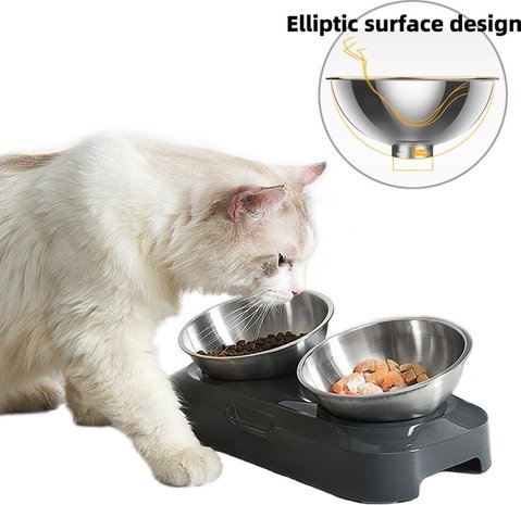 Cats&Co Dubbele RVS voerbak voor katte