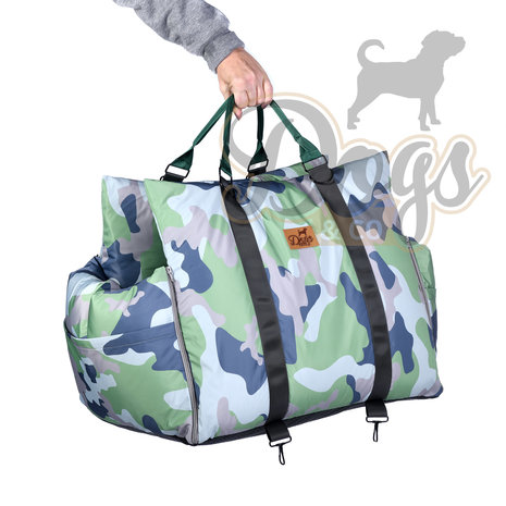 Dogs&Co Luxe Honden autostoel  Royal+  Camouflage Groen Waterproof  