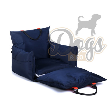 Dogs&Co Luxe Honden autostoel  Royal+  NAVY Waterproof  