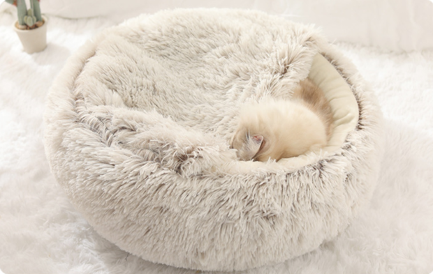 Kattenmand - Luxe Kattenbed - Kattenkussen - Donut - 65cm - Bruin