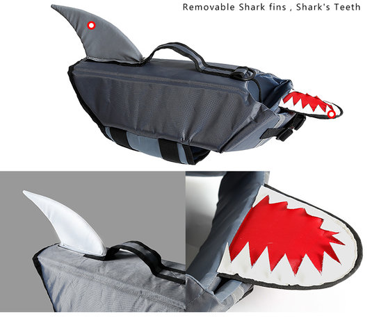 Zwemvest voor honden  SHARK Grijs