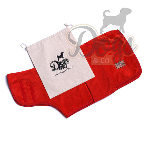 Dogs&Co Honden Badjas Rood incl. waszakje
