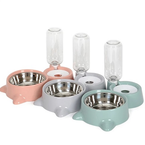 Voerbak En Automatische Waterbak Voor Kat Of Kleine Hond –Grijs