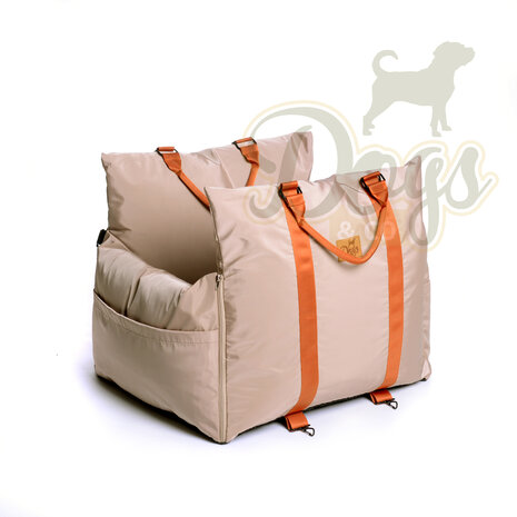 Dogs&Co Luxe Honden autostoel  Royal+ TAUPE Waterproof