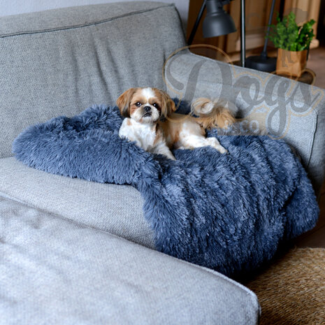 Zachte fluffy hondenmat voor bank Maat L Antraciet 120x90cm