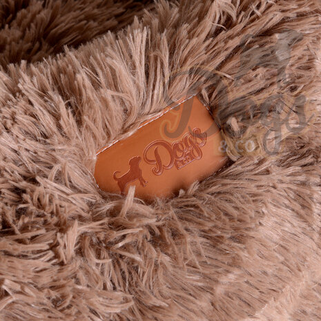 Zachte fluffy hondenmat voor bank Maat S Khaki 75x75cm