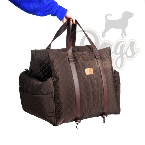 Dogs&Co Luxe Honden autostoel  Royal+ Choco Waterproof Quilt
