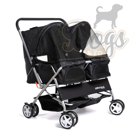 Paws&Pals Dubbele hondenbuggy  Zwart 
