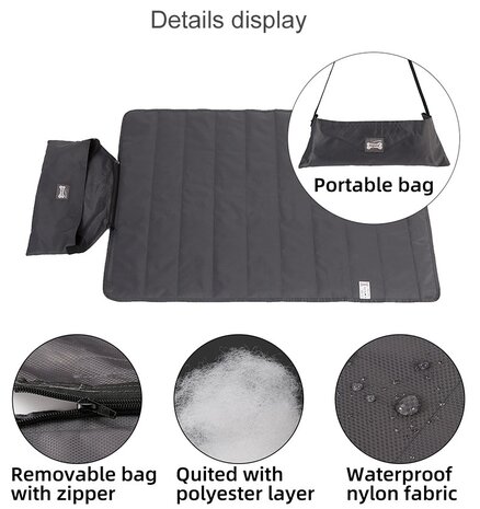  Honden reisdeken Grijs 100x70 CM Waterproof