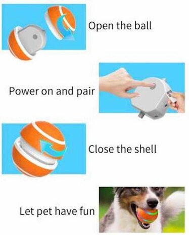 Slimme interactieve zelf rollende bal voor honden GEEL