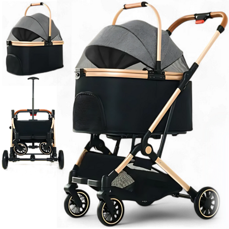 Dogs&Co® Luxe Multifunctionele Hondenbuggy Grijs
